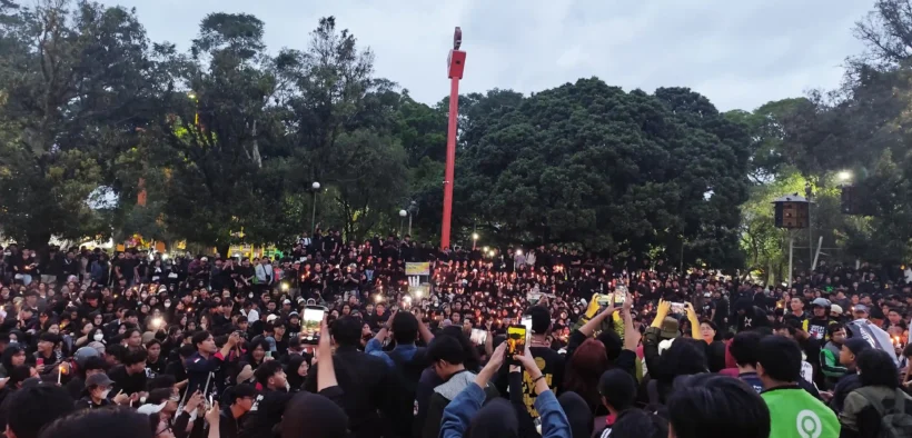 Aksi solidaritas digelar di Kota Malang untuk membela sekaligus mendesak pengusutan tuntas atas tewasnya Affan Kurniawan (21)