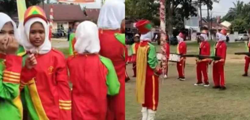 Drum Band Siswa MTsN 7 Sungai Bahar Gagal tampil akibat panitia memilih memutar lagu ulang tahun untuk camat setempat. 