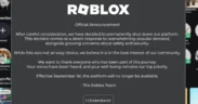 muncul desakan agar CEO Roblox Corporation mundur, yang ikut memicu rumor liar bahwa Roblox bakal ditutup pada 2025. 
