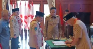 Ketua Kwarda Jawa Timur, Arum Sabil, melakukan Pelantikan MABICAB dan Kwartir Cabang Gerakan Pramuka Kota Malang masa bakti 2025–2030.
