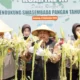 Upaya menjaga ketahanan pangan di Jombang kembali digelorakan lewat panen raya jagung di Desa Keras, Kecamatan Diwek, Sabtu (27/9/2025)