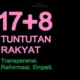 Sudah bermain-main atas demokrasi, pemerintahan melahirkan Gelombang protes rakyat dan sebuah rangkuman aspirasi “17+8 Tuntutan Rakyat”.
