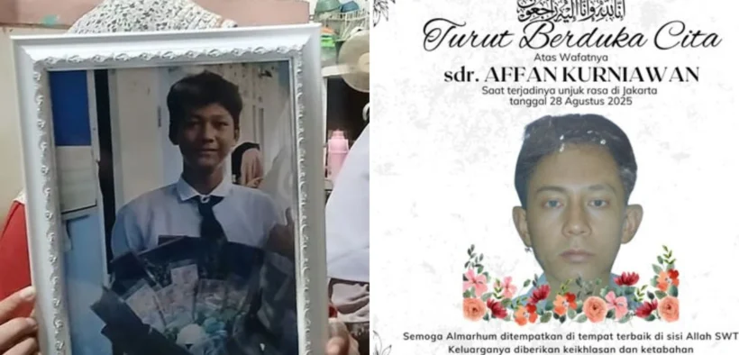 Korban Demo Beberapa Waktu Lalu, Kiri adalah andika lutfi, dan kanan adalah Affan Kurniawan.