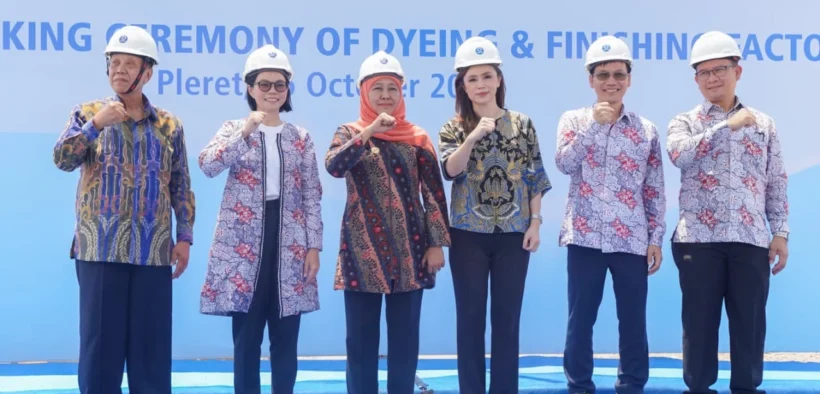 Gubernur Jawa Timur Khofifah Indar Parawansa menghadiri acara groundbreaking pembangunan Unit Dyeing and Finishing Factory PT Coats Rejo Indonesia di Pleret, Kabupaten Pasuruan, Rabu (15/10/2025).