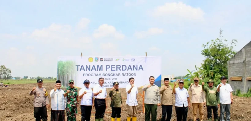 Pemkab Jombang dan PT SGN Gelar Tanam Perdana Tebu Bongkar Ratoon 2025
