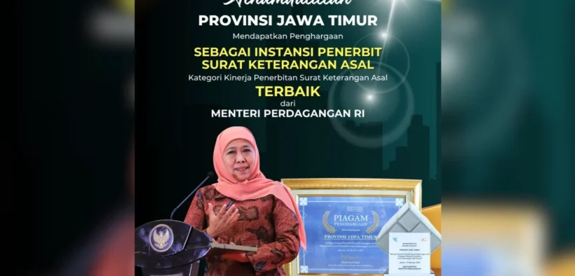 Pemprov Jatim Raih IPSKA Award 2025, Bukti Layanan Ekspor Cepat dan Efisien