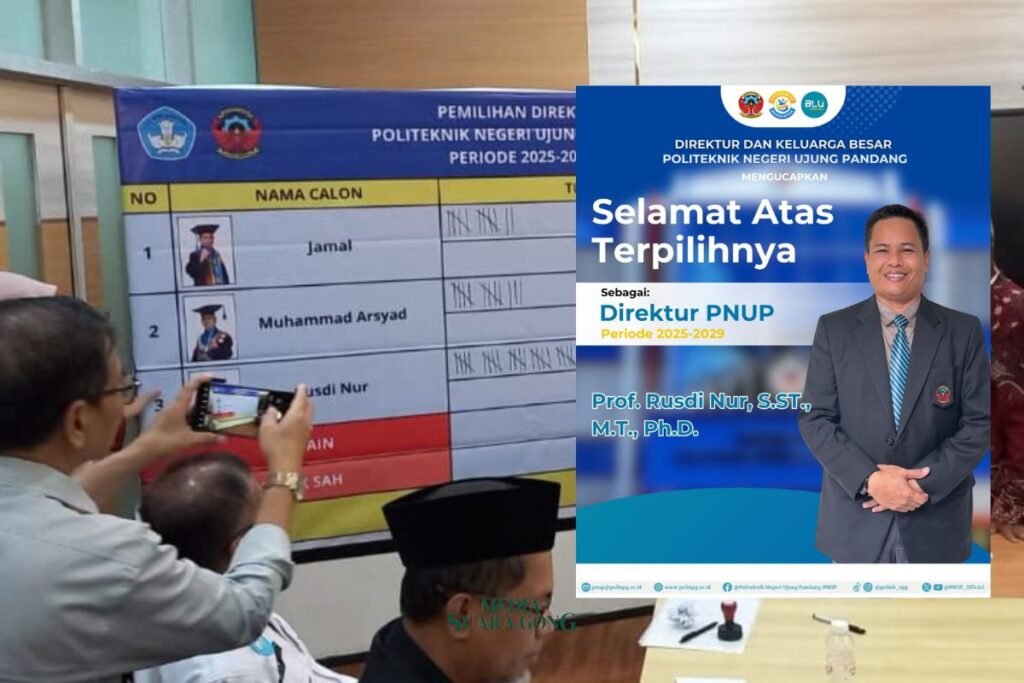 Dari 3 Kandidat, Prof Rusdi Nur keluar sebagai pemenang Pemilihan Direktur (Pildir) Politeknik Negeri Ujung Pandang (PNUP) periode 2025–2029
