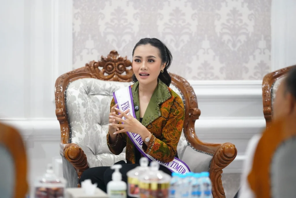 Anindya Rizky Rahmadani, finalis Puteri Indonesia Jawa Timur 2026 yang kini menjadi buah bibir warga Kota Probolinggo
