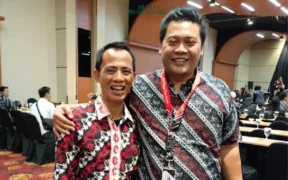 H. Muhibin Billah, CEO Chatour Travel Haji dan Umrah, memberikan sambutan dalam acara Temu Agen Chatour, di Hotel Fave Tunjungan, Surabaya