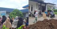 Puluhan warga Desa Putukrejo, Kecamatan Gondanglegi, Kabupaten Malang, menggelar aksi protes di halaman kantor desa pada Senin (24/11/2025)