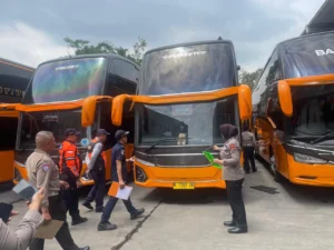 Antisipasi Nataru, Satlantas Polres Malang Lakukan Pengecekan Bus Pariwisata