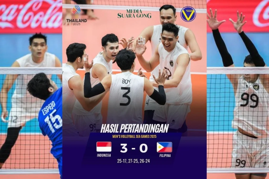 Timnas Voli Putra Indonesia Tumbangkan Filipina di SEA Games 2025