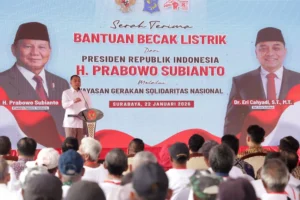 Becak Listrik Bantuan Presiden Prabowo Resmi Goes di Surabaya