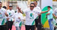 Ratusan warga tumpah ruah mengikuti Festival Tring Fun Run Pegadaian di kawasan GOR A Yani Kota Probolinggo