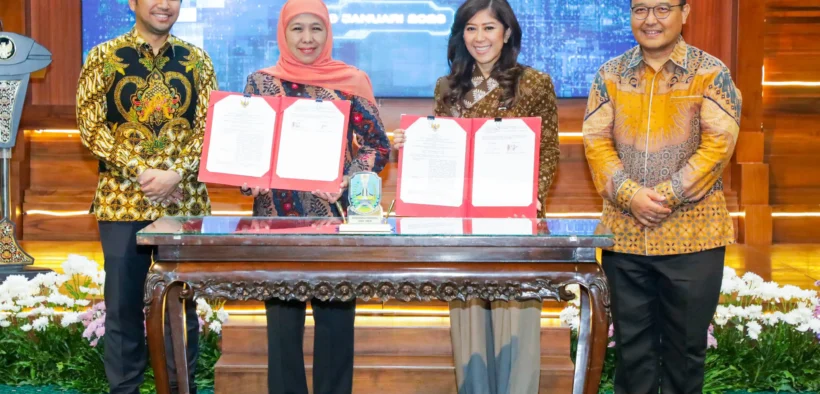 Gubernur Jawa Timur Khofifah Indar Parawansa bersama Menkomdigi RI Meutya Hafid resmi meluncurkan Program Talenta Digital Jatim Mendunia