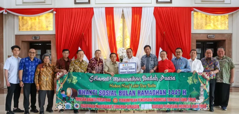 Menyambut Ramadan 1447 Hijriah, Pemerintah Kota Surabaya menerima bantuan sosial berupa 2.000 paket sembako