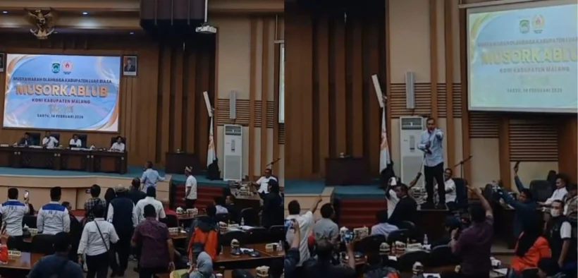 Ricuh Musorkablub, Pemilihan Ketua KONI Kabupaten Malang Memanas di Gedung DPRD Kabupaten Malang