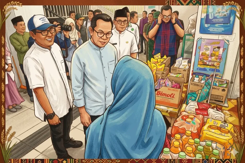 Wali Kota Batu, Nurochman, secara resmi membuka Operasi Pasar Murah di Hall Pasar Among Tani pada Selasa (10/3/2026).