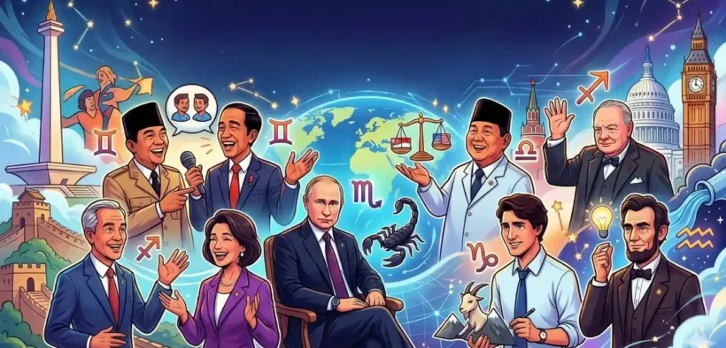 Berdasarkan data tokoh politik global dan nasional, berikut adalah zodiak yang mendominasi panggung kepemimpinan