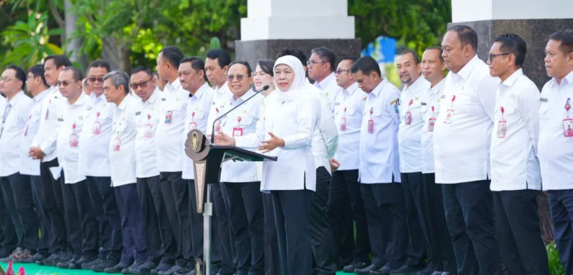 Khofifah mengumumkan kebijakan Work From Home (WFH) bagi ASN yang akan mulai diterapkan setiap hari Rabu sejak awal April 2026.