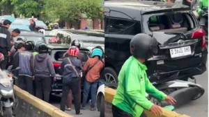 Calya Lawan Arah di Jakpus Berujung Tabrakan