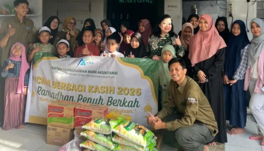 Ikatan Cendekiawan Muda Akuntansi (ICmA) menggelar kegiatan bakti sosial di Panti Asuhan Darul Jundi, Malang, Rabu (11/3/2026).