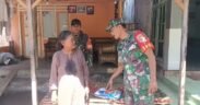 Aksi nyata yang dilakukan Babinsa Koramil 0823/04 Mangaran, Serda Abd. Rahman yang turun langsung ke warga untuk menyalurkan bantuan beras