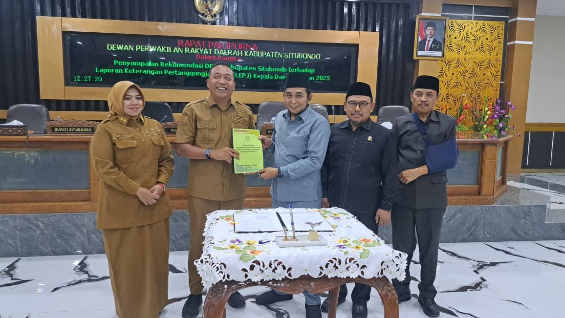 DPRD Kabupaten Situbondo resmi menyampaikan sebanyak 21 rekomendasi terhadap LKPJ Kepala Daerah Tahun 2025