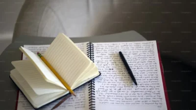 Penulis konten digital bekerja dari rumah menghasilkan uang secara online