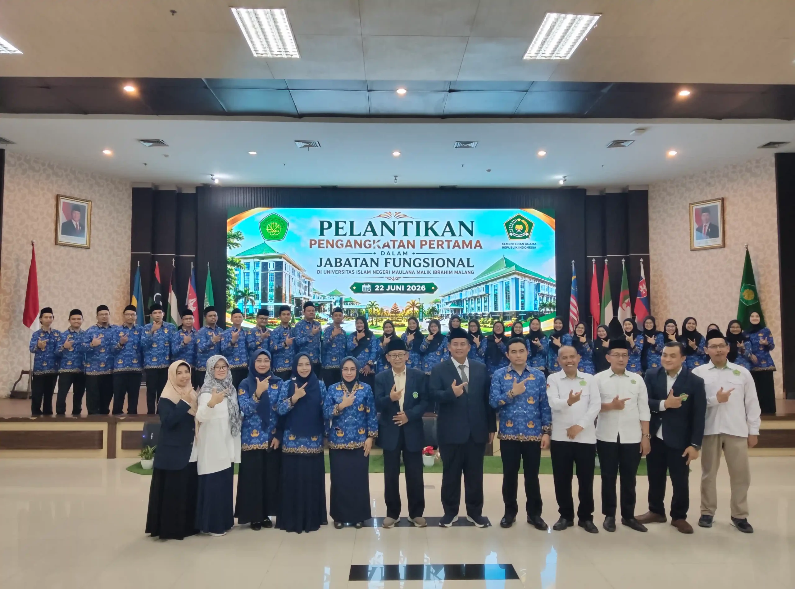Pelantikan Pengangkatan Pertama dalam Jabatan Fungsional di UIN Maulana Malik Malang