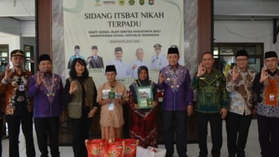 Sebanyak 97 pasangan suami istri mengikuti Sidang Isbat Nikah Massal dalam rangka memperingati Hari Lanjut Usia Nasional (HLUN) Tahun 2026