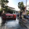 Hendak Tangani Kebakaran, Mobil Damkar Kota Batu Terguling
