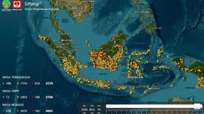 - Kementerian Kehutanan (Kemenhut) melaporkan adanya lonjakan signifikan indikasi titik panas (hotspot) di wilayah Kalimantan Barat (Kalbar)