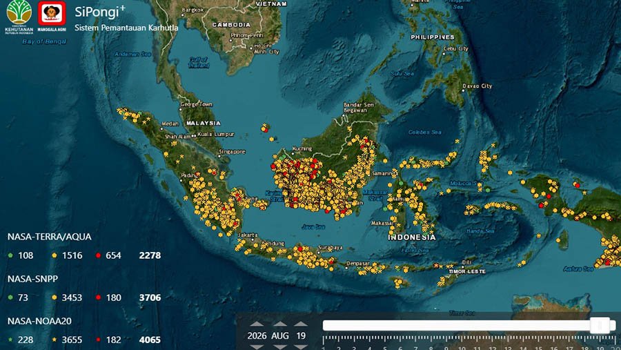 - Kementerian Kehutanan (Kemenhut) melaporkan adanya lonjakan signifikan indikasi titik panas (hotspot) di wilayah Kalimantan Barat (Kalbar)