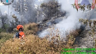 Gunung Buthak Kota Batu Terbakar di Pos 3, Ratusan Pendaki Dievakuasi