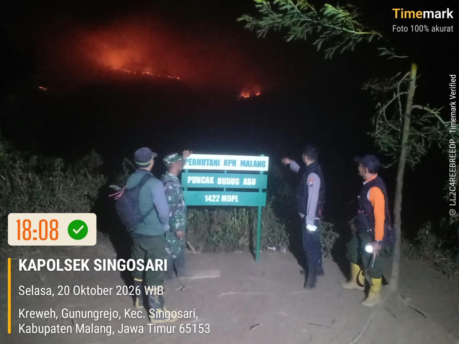 Karhutla Gunung Arjuno Merembet ke Singosari dan Lawang, 750 Hektare Lahan Hangus Terbakar, Medan Terjal dan Angin Kencang Hambat Pemadaman