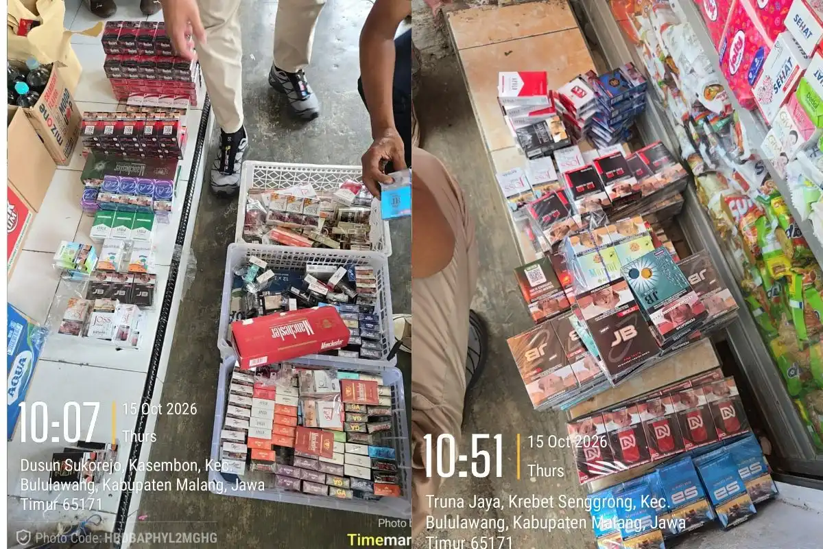Bea Cukai Malang bersama Pemkab Malang menggelar operasi gabungan amankan rokok ilegal di Kecamatan Bululawang dan Kecamatan Turen